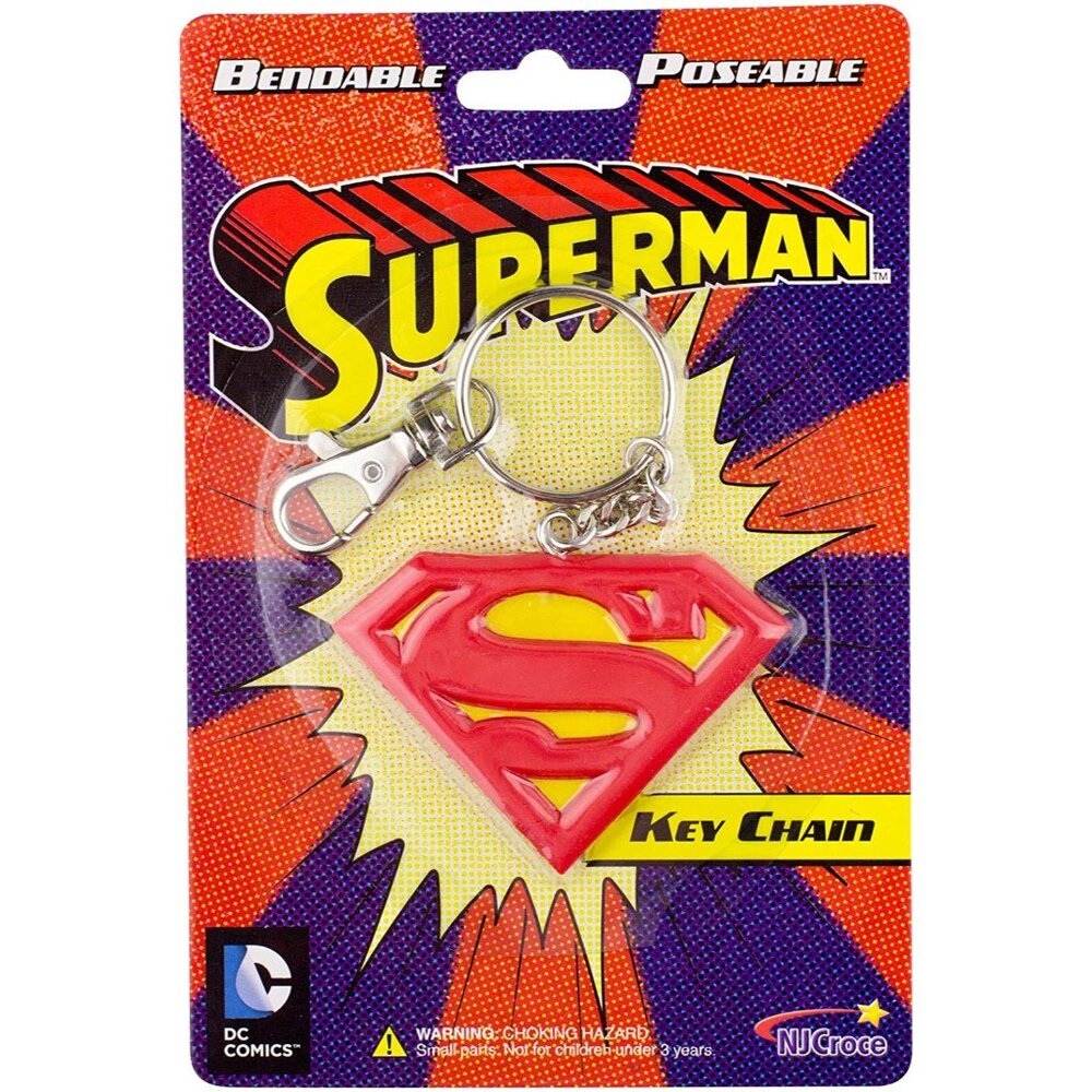 DC Superman Logo Keychain Animated Bendable